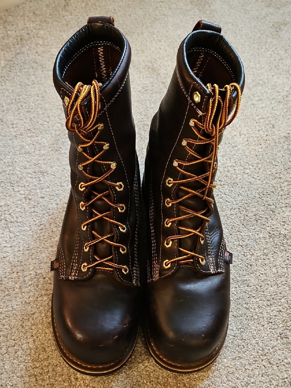 Men's Brown Lace-Up Work Boots
